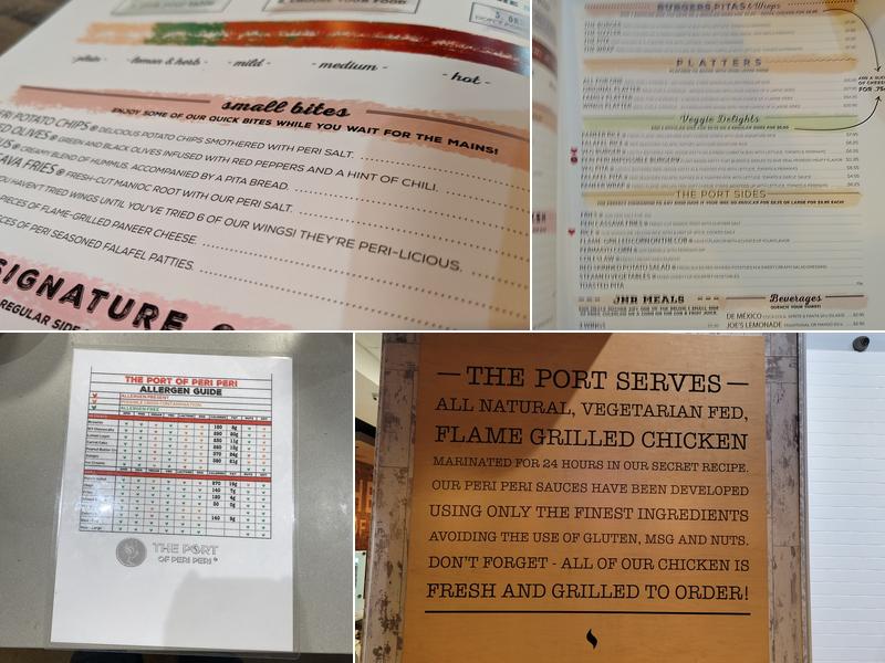 Port Of Peri Peri Menu