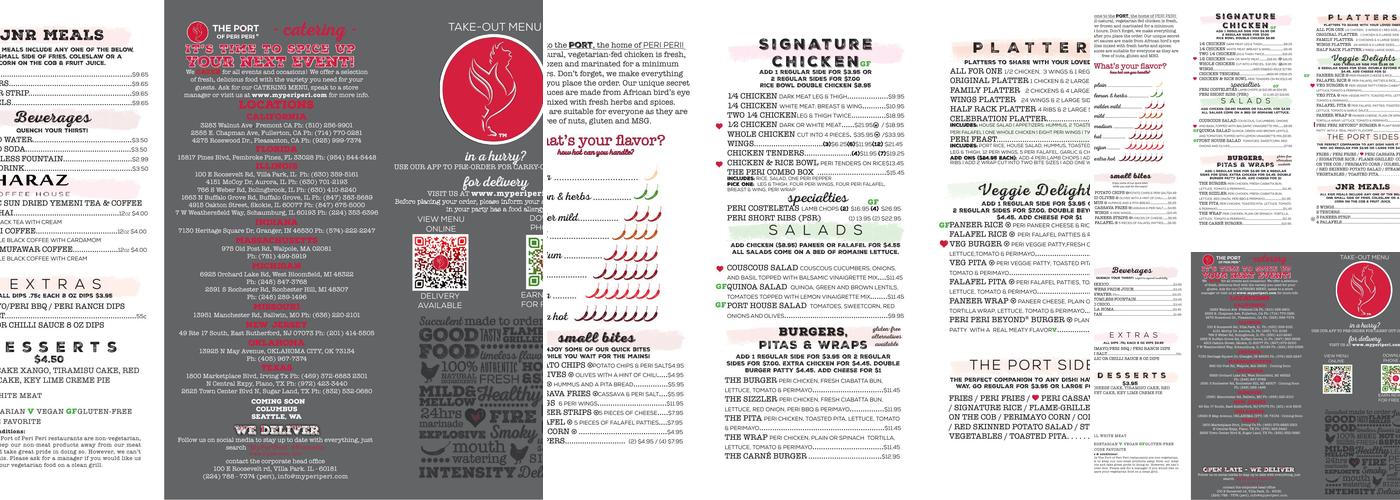 Porto’s Peri Peri Menu