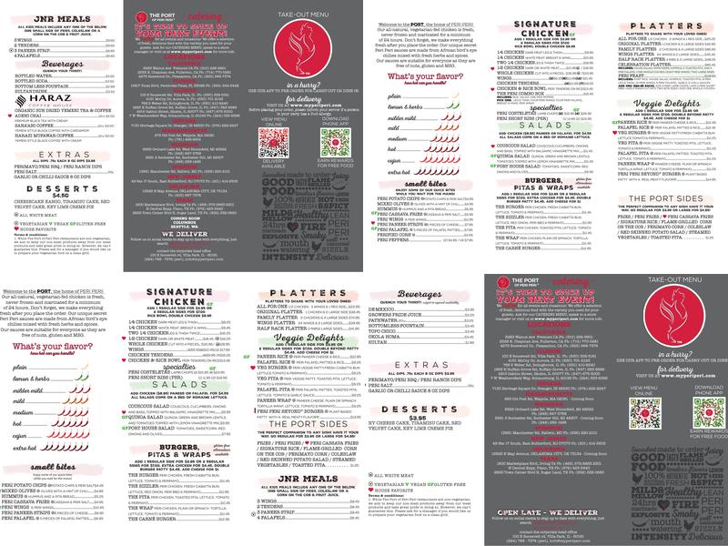 Porto’s Peri Peri Menu