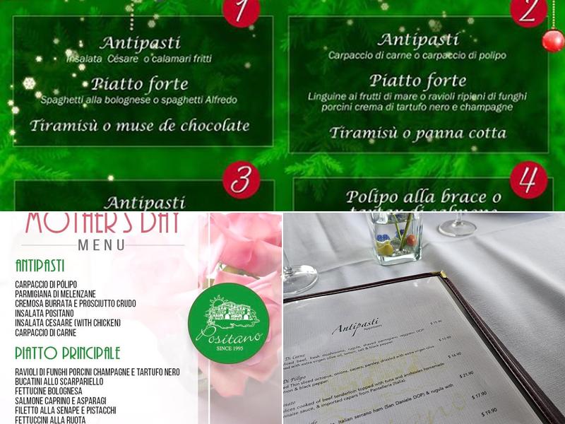 Positano Ristorante Menu