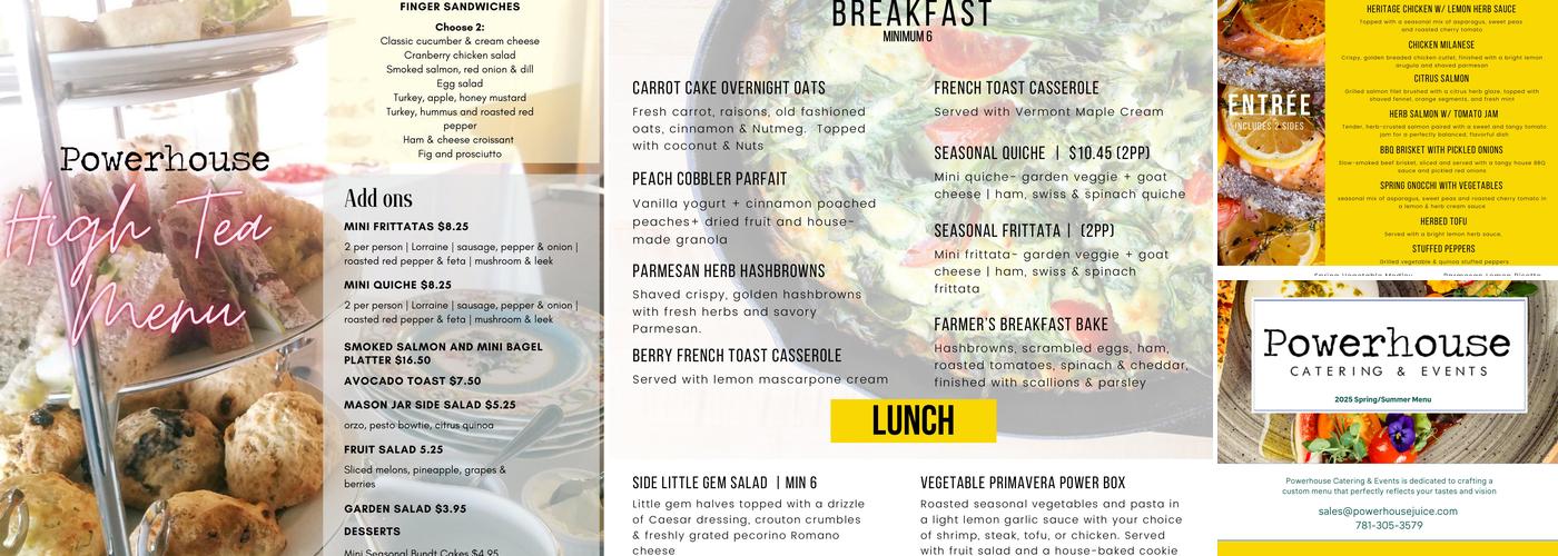 Powerhouse Catering and Events Menu