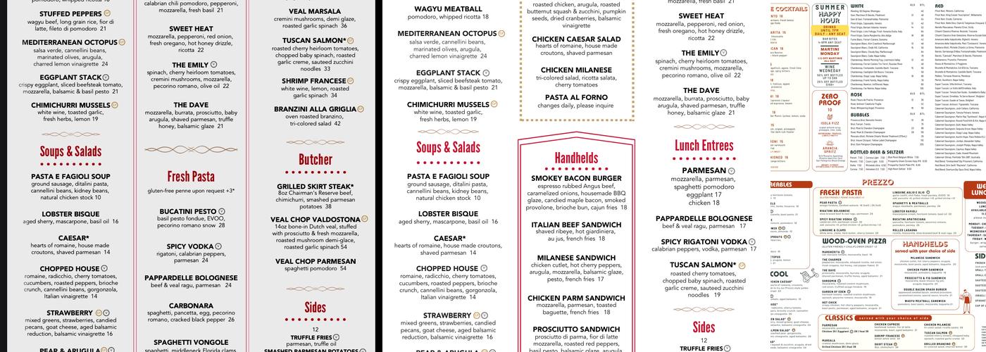 Prezzo - Boca Raton Menu