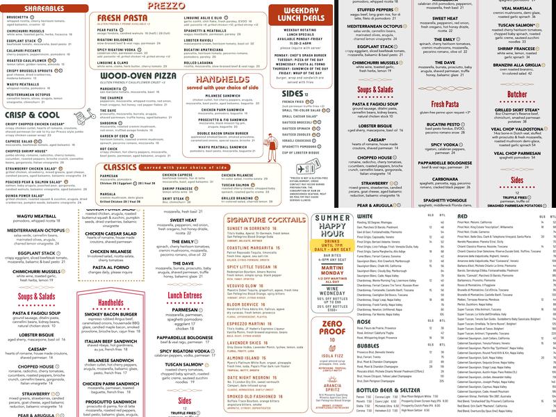 Prezzo - Boca Raton Menu