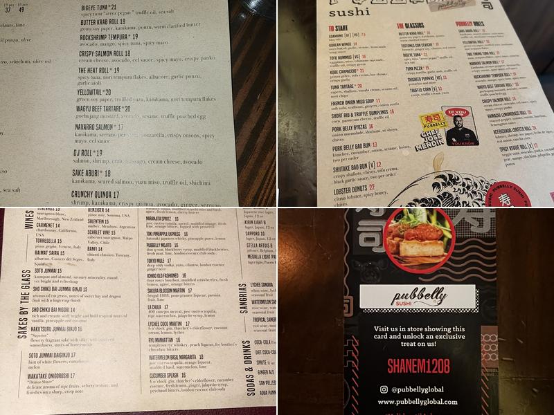 Pubbelly Sushi Brickell Menu