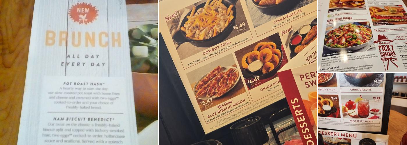 Bob Evans Menu