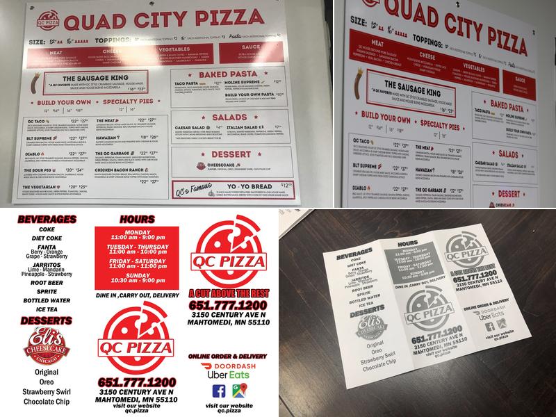 QC Pizza Menu
