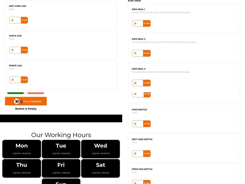 Flames Pizzeria & Grill Menu