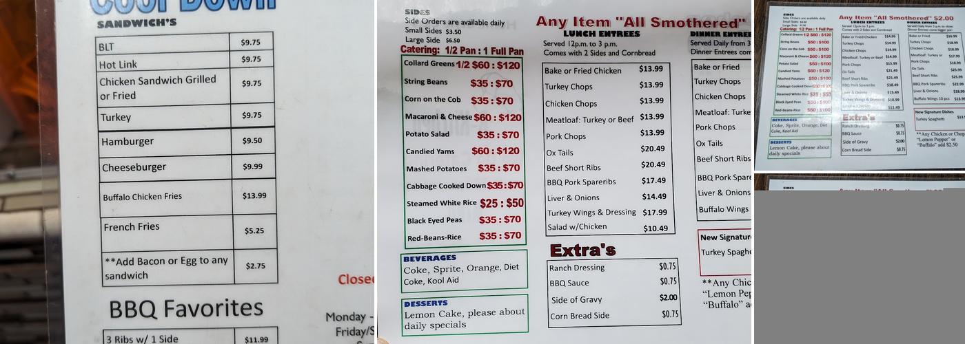 R Kitchen Menu
