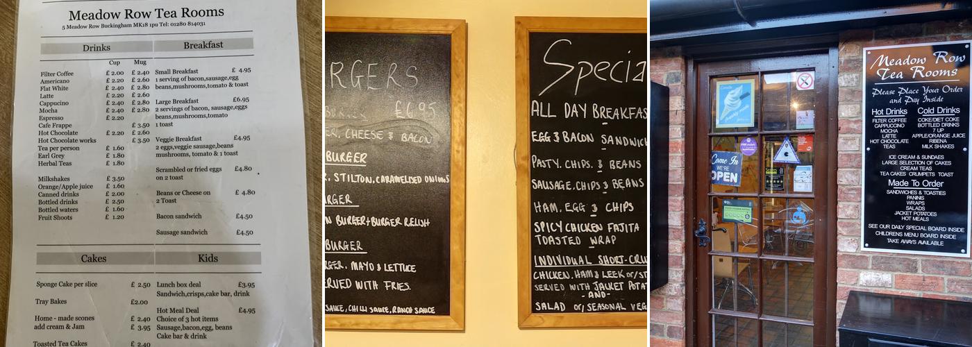 Meadow Row Tea Rooms & Blackhams China Menu