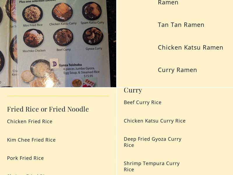 Ramen Ya Menu