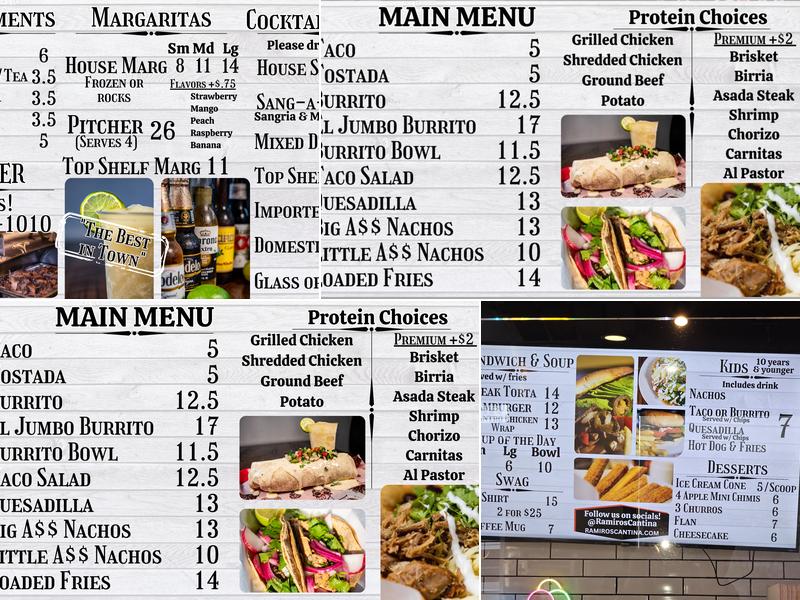 Ramiro's Cantina Menu