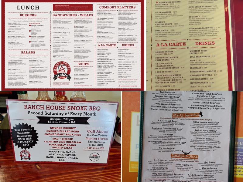 Ranch House Grille Menu