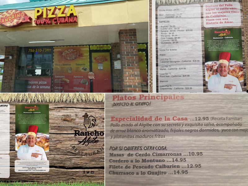 Rancho Algibe Menu