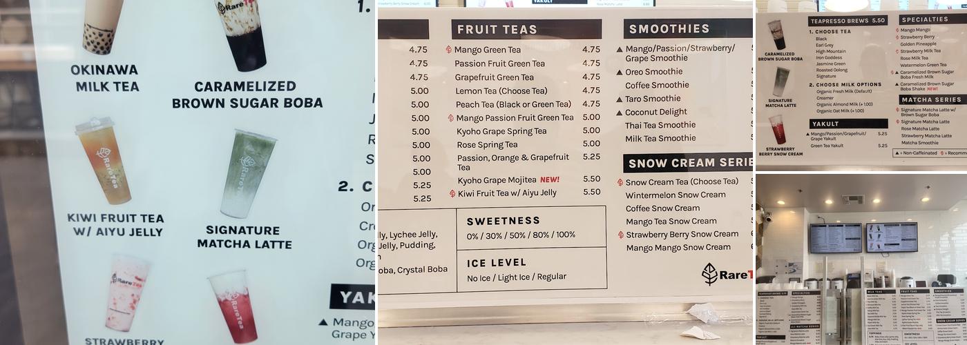 Raretea Menu