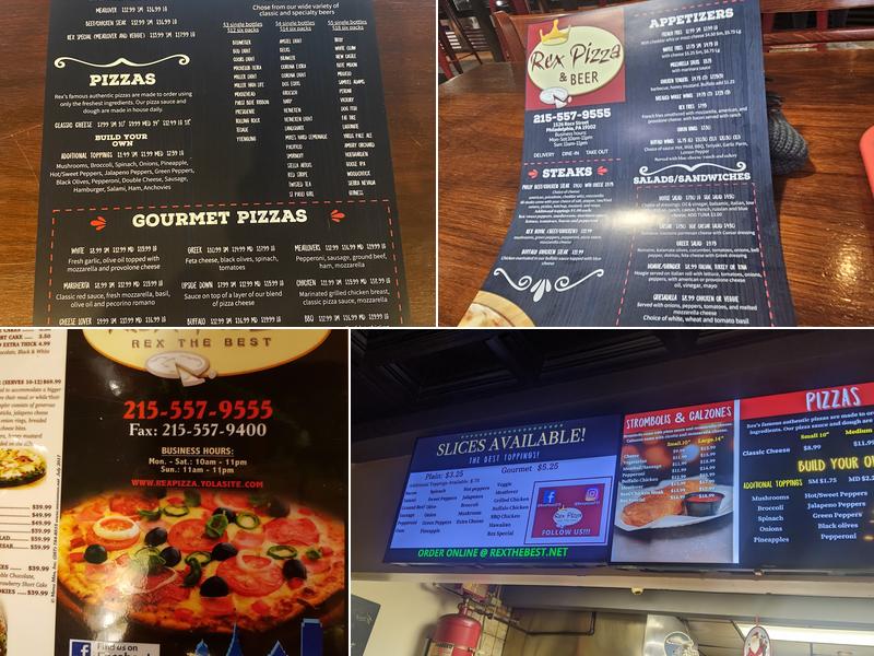 Rex Pizza & Beer Menu