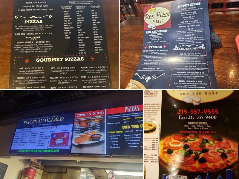 Rex Pizza & Beer Menu
