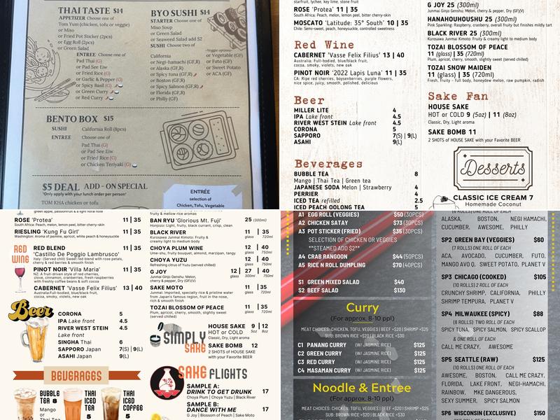 Rice n Roll Bistro | Sushi Bar & Thai Cuisine Menu