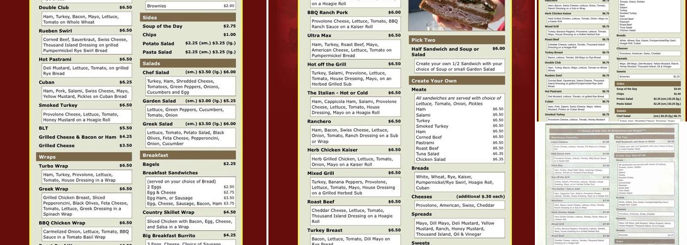 Warehouse Deli Menu