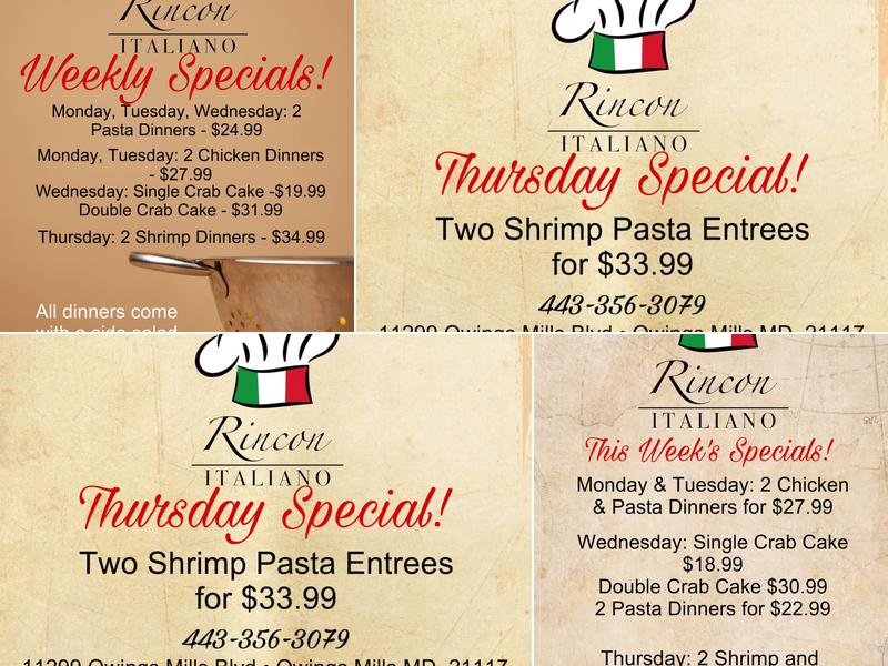 Rincon Italiano Menu