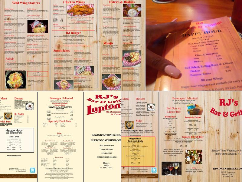 RJ's Bar & Grille Menu