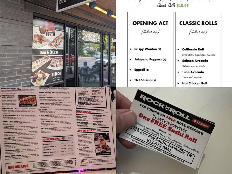 Rock n Roll Sushi - Vanderbilt Menu