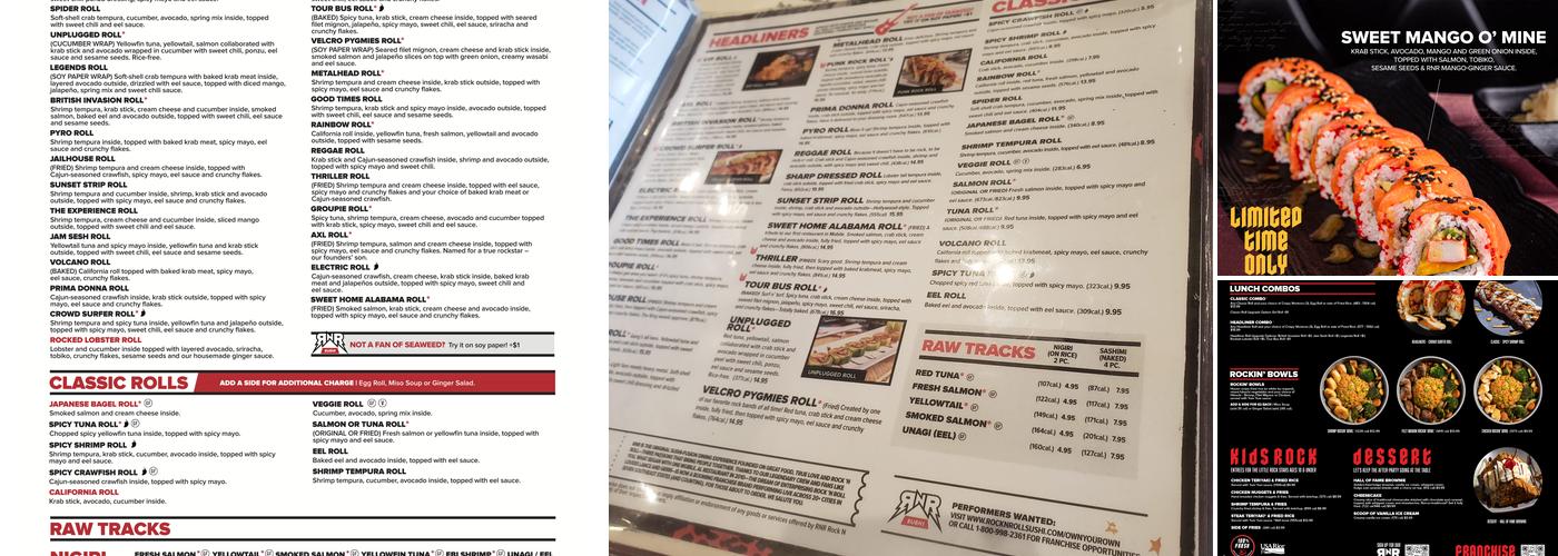 Rock N Roll Sushi Menu