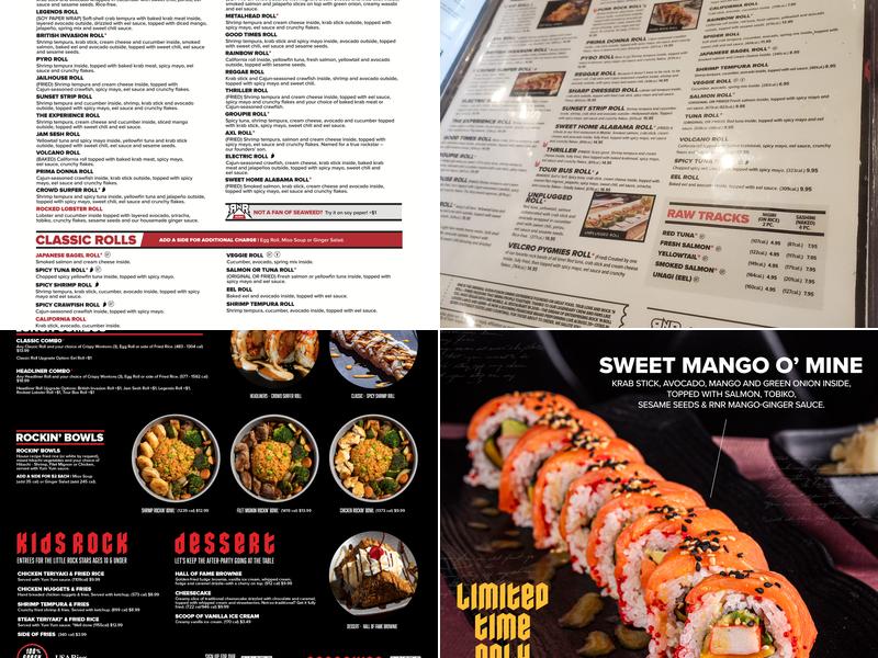 Rock N Roll Sushi Menu