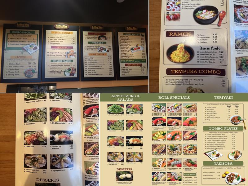 Rolling Rice Menu