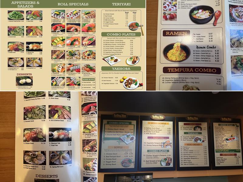 Rolling Rice Menu