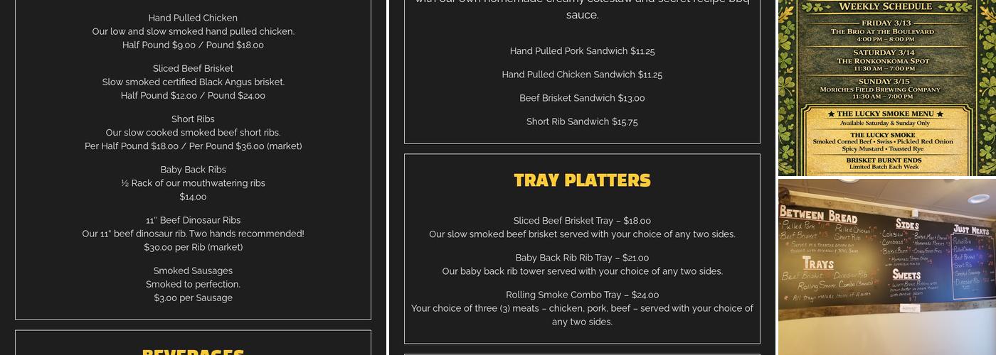 Rolling Smoke Grill Menu