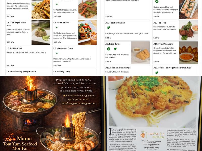 Ruuthai's Kitchen Menu
