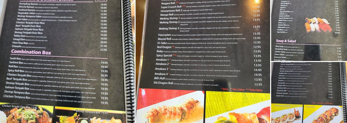 Sakura Sushi Menu