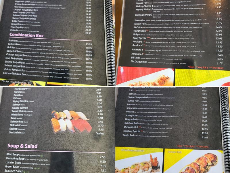 Sakura Sushi Menu