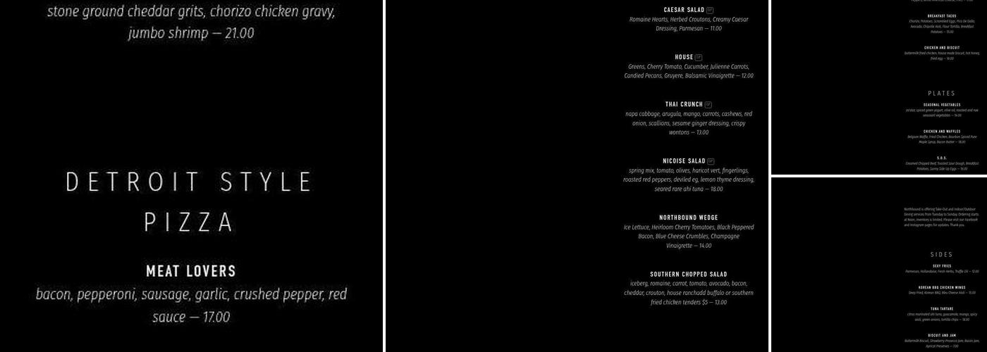 Northbound Menu