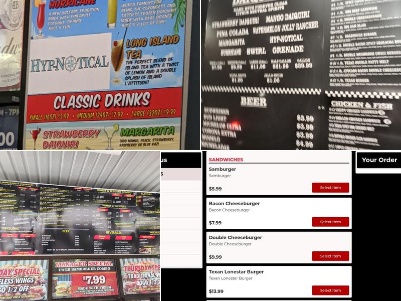 Samburger Grill & Daiquiris to Go Menu