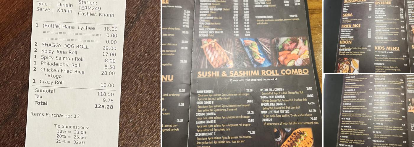 Sapporo Menu