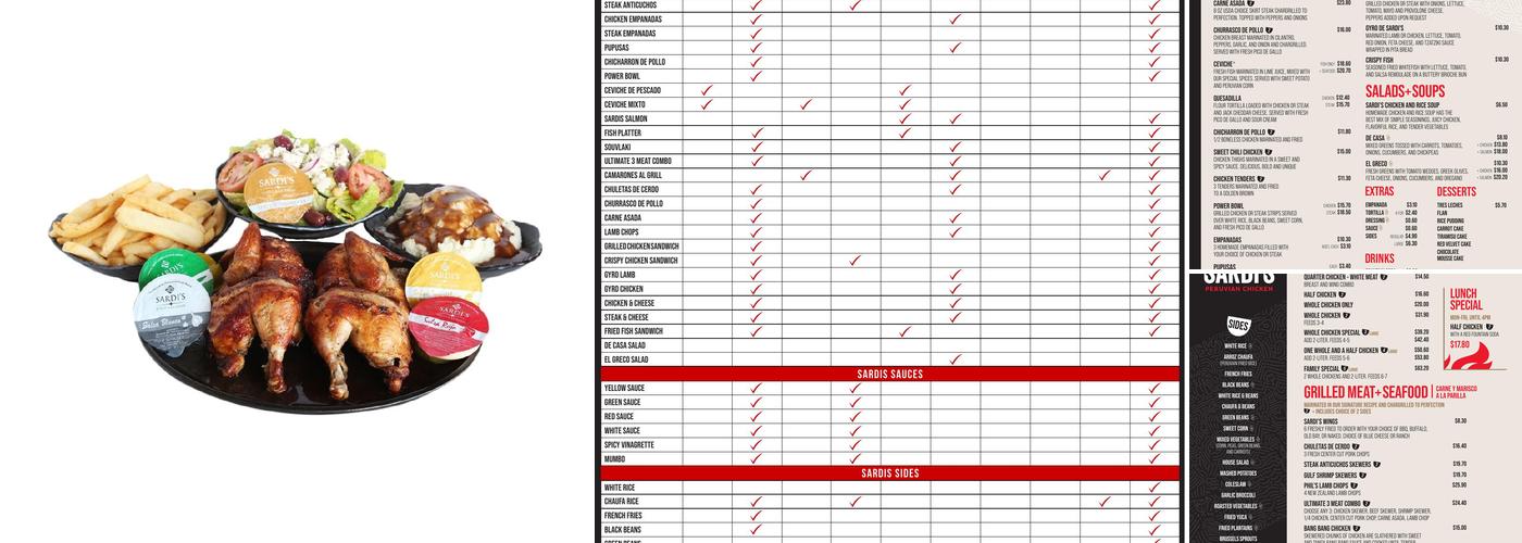 Sardi's Pollo A La Brasa - Hagerstown Menu
