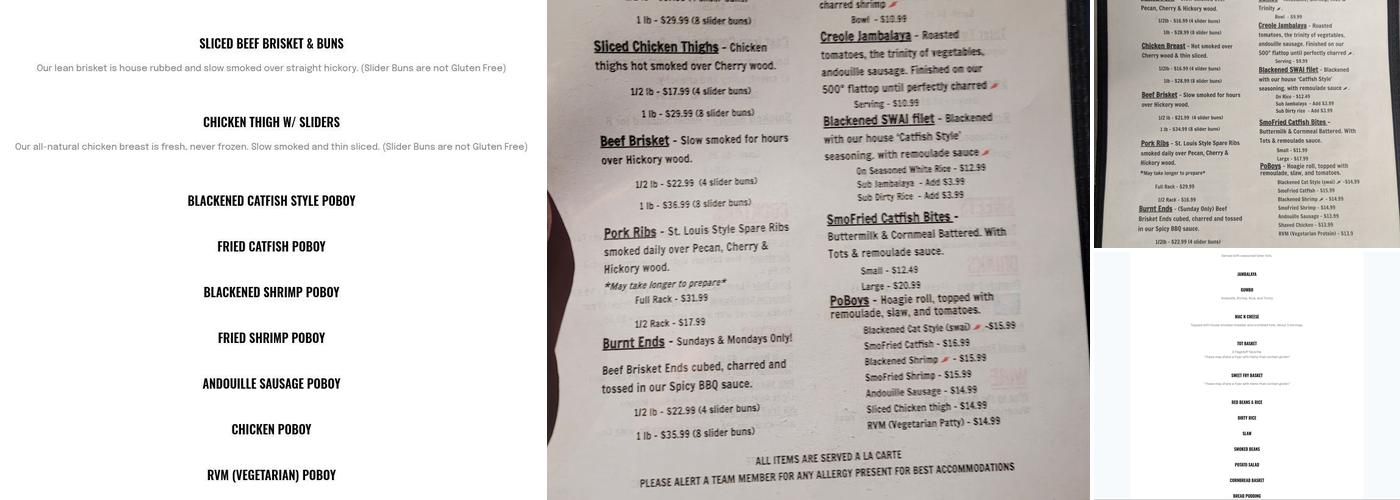 Satchmo's Menu