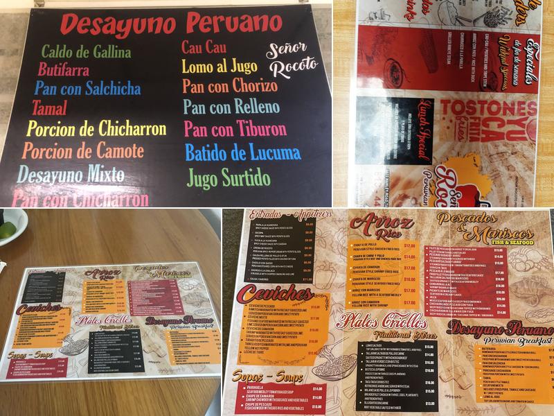 Señor Rocoto Menu