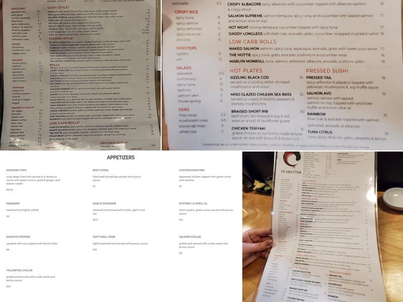 Seabutter - Beverly Hills Menu