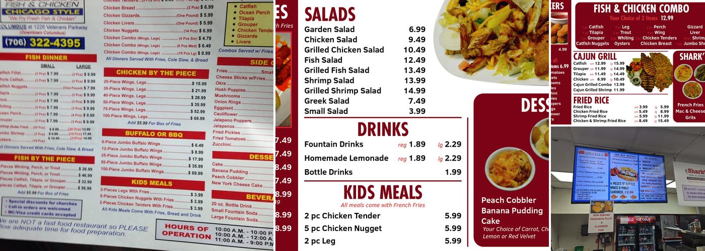 Sharks Fish & Chicken Veterans Pkwy Menu