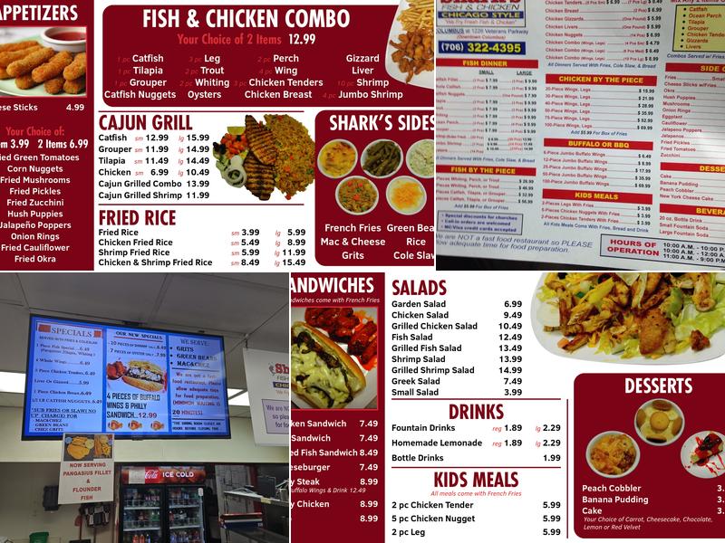 Sharks Fish & Chicken Veterans Pkwy Menu