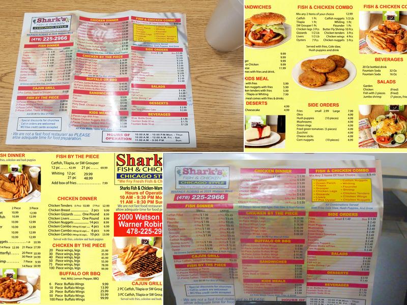 Shark's Fish & Chicken Chicago Style Menu