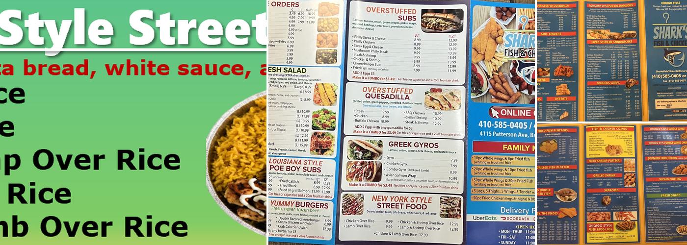 Sharks Fish & Chicken Menu