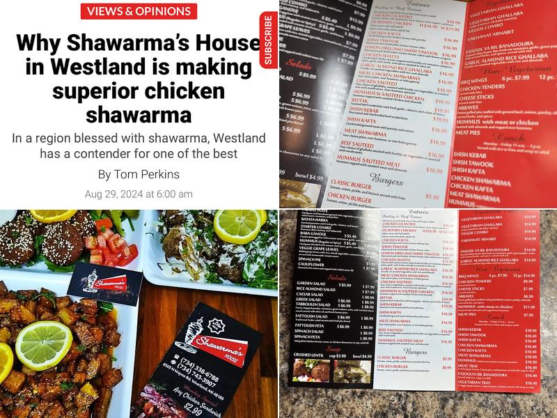 Shawarma’s House In Westland Menu