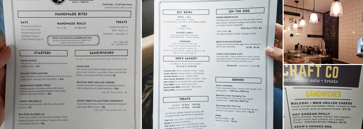 She Craft Co Menu