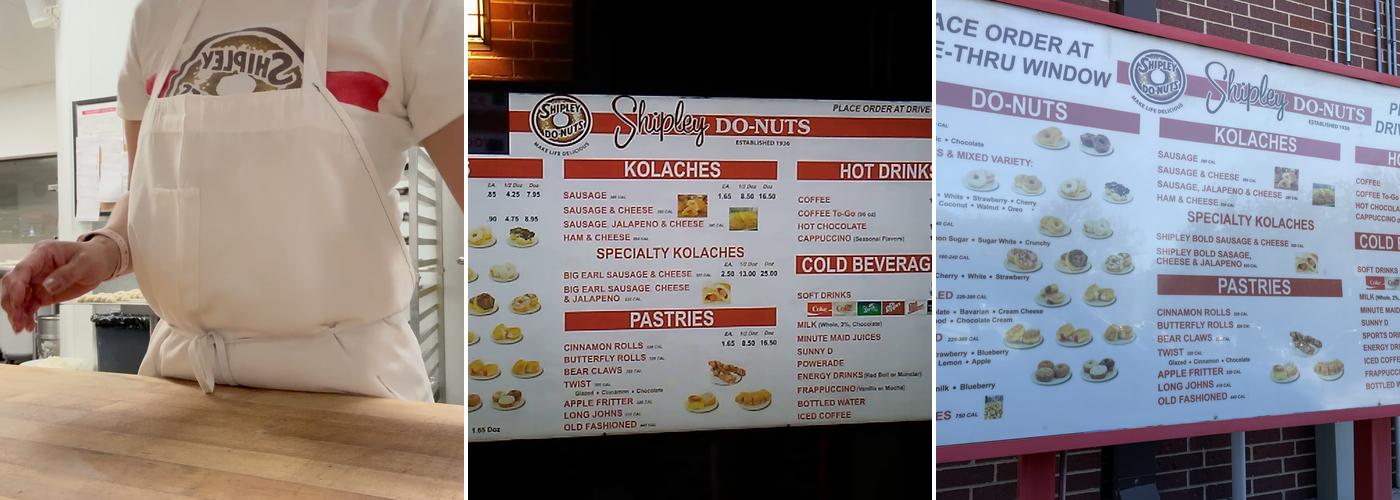 Shipley Do-Nuts Plano Menu