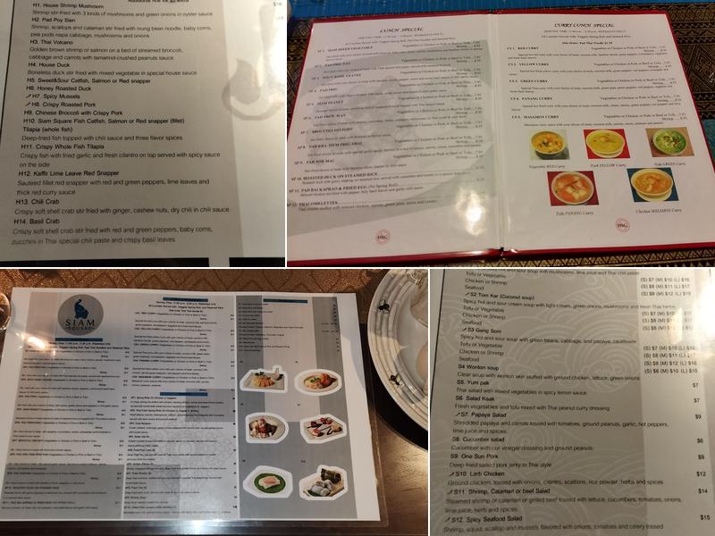 Siam Square Menu