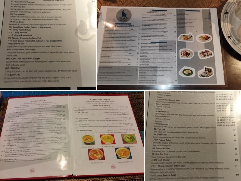 Siam Square Menu