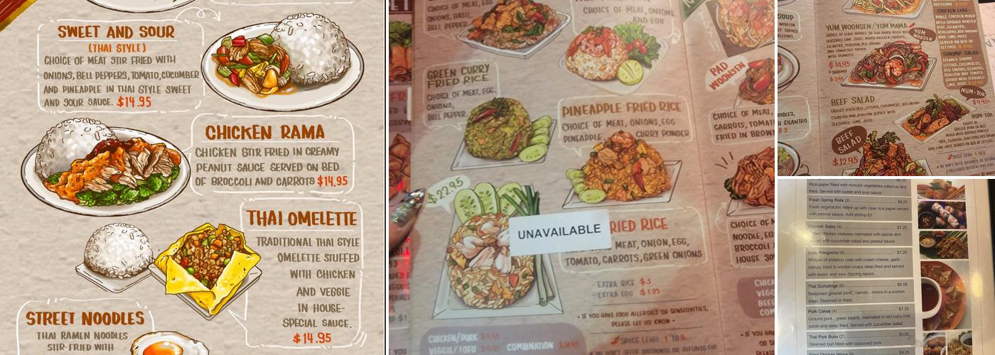 Siam Thai Menu